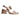 Women's Rose Gold Laminated Leather Pumps with Block Heel