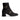 Women's Black Suede Ankle Boots with Gold Buckles