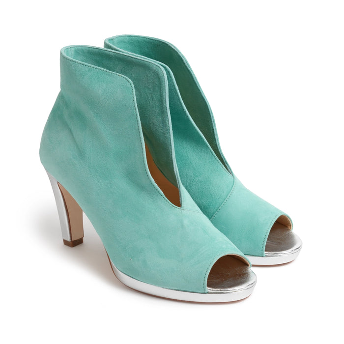 Women Open Toe Platform Ankle Booties in Suede Twinkletif
