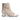 Women’s Leather and Tweed Block Ankle Booties in Ivory