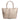 Sophia Intrecciato Optical Zippered Shopping Bag in Nappa Cipria