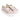 Women's Pink Sneakers in Leather with Perforated Detail
