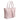 Sophia Intrecciato Optical Zippered Shopping Bag in Pearlized Pink