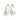 Women's White Leather Platform Sneakers with Silver Laminated Details