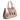 Stripes Large Shopping Bag in Nappa Caffellatte and Rose Gold Leather