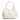 Women's Lucia Leather Bag Intreccio Optical in Nappa White and Ivory