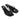 Women's Black Laminated Leather Kitten Heel Thong Sandals
