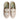 Women's Beige and White Woven Raffia Horsebit Loafers