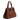 Stripes Medium Shopping Bag in Marron Glace Brown Nappa and Suede Leather