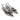 Woman Pointed Slingback with Kitten Heel in Silver Laminated Leather