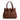 Stripes Medium Shopping Bag in Marron Glace Brown Nappa and Suede Leather