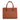 Plain Twist Large Deer Leather Tote in Cuoio