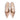 Women Nude Patent Leather Slingback Heels with Perforated Detail