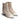 Women’s Leather and Tweed Block Ankle Booties in Ivory