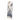 Women's Ivory and Navy Botanical Print Midi Dress