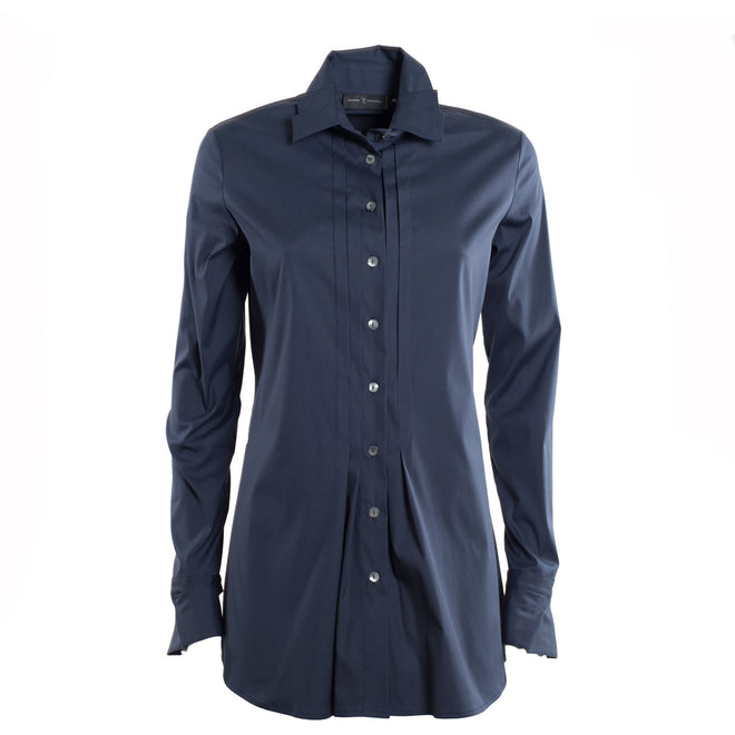 Jennifer Tattanelli crafted in Florence this timeless wardrobe essential, this classic blue long-sleeved women shirt is crafted from high quality cotton