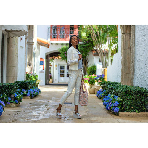 Women's Short Fitted Leather Jacket in White - Jennifer Tattanelli