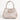 Women's Pearled Taupe Nappa Perlata Leather Lucia Bag Intreccio Quadro