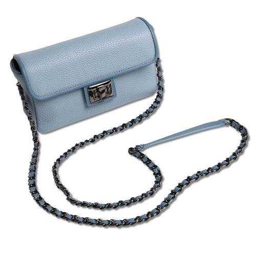 Chicca Leather Clutch in Cervo Waterfall