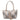 Sophia Petite Intrecciato Scozzese Zippered Shopping Bag in Nude, White and Grey - Jennifer Tattanelli
