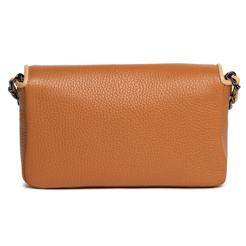 Chicca Leather Clutch in Cervo Luggage