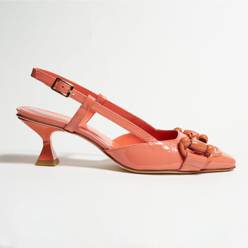 Women's Corallo Patent Leather Pumps with Museum Low Heel