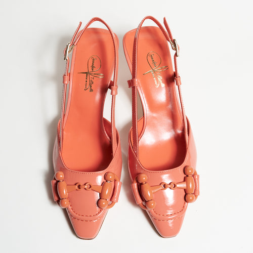 Women's Corallo Patent Leather Pumps with Museum Low Heel