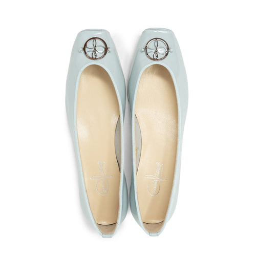 Women Ballerina Shoes with hidden heel in Celeste - Jennifer Tattanelli