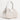 Women's White and Beige Shimmer Leather Lucia Bag Intreccio Optical