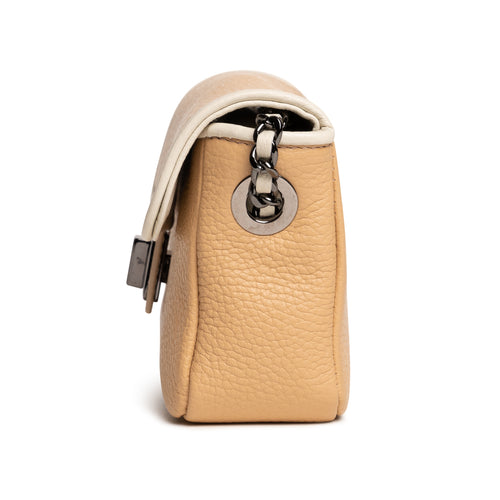 Chicca Leather Clutch in Cervo Champagne