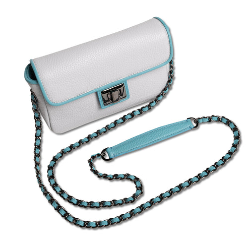 Chicca Leather Clutch in Cervo Gravel