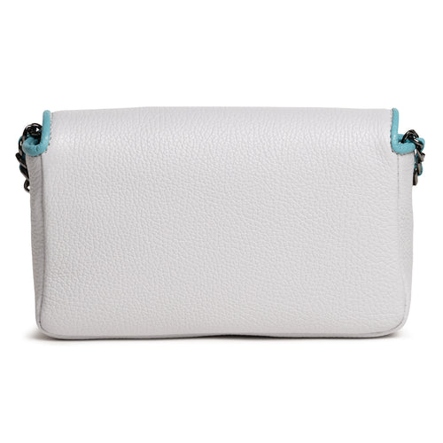 Chicca Leather Clutch in Cervo Gravel
