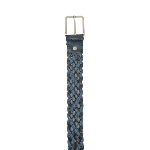 Unisex Braided Leather Belt in Blue - Jennifer Tattanelli