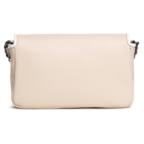 Chicca Leather Clutch in Cervo Ivory
