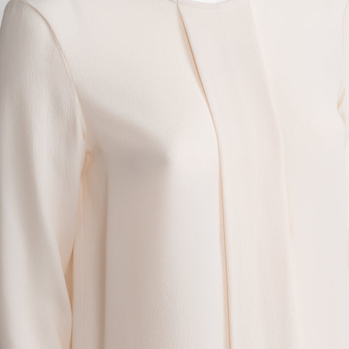 Spumante Long Sleeve Silk Blouse with Round Neck