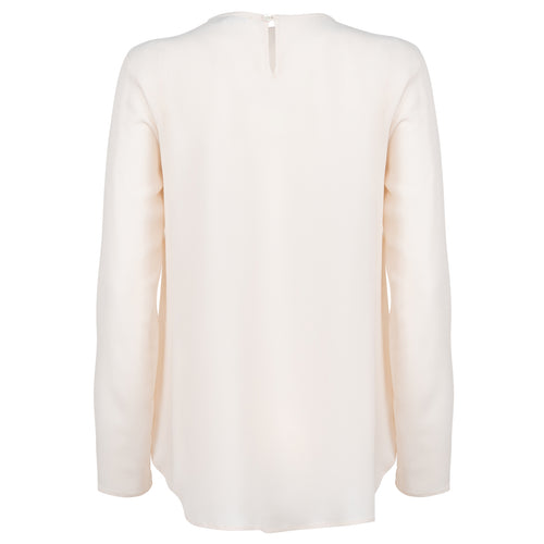 Long Sleeve Blouse with Frontal Box Pleat