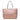 Women Leather Intreccio Optical Reversible Bag in Pink and Grey - Jennifer Tattanelli