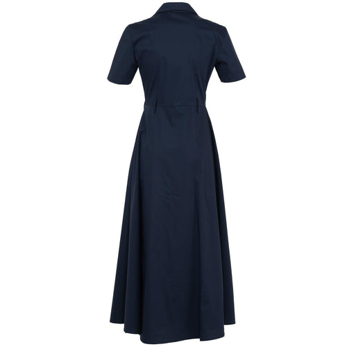 Women's Long Cotton Dress with Short Sleeves - Jennifer Tattanelli
