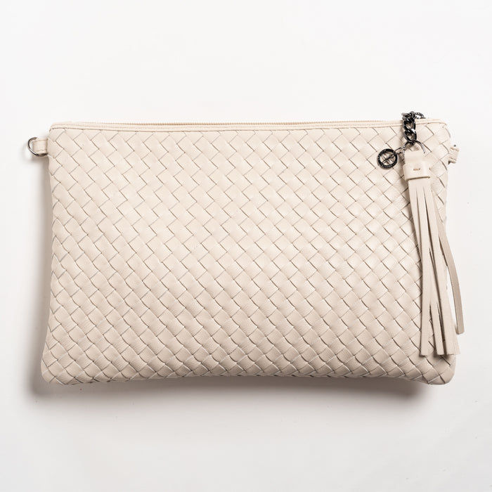 Women Intrecciato Nappa Leather Pouch in Avorio