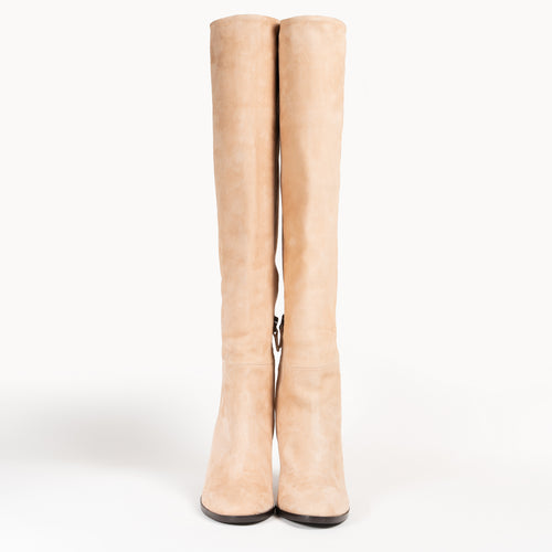 Women's Nude Suede Tall Boots