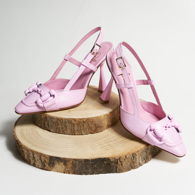 Women's Rose BonBon Nappa Leather Pumps with Museum High Heel
