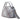Women's Oval Top Handle Leather Bag in Nabuck Grey and Silver Intreccio Scozzese - Jennifer Tattanelli