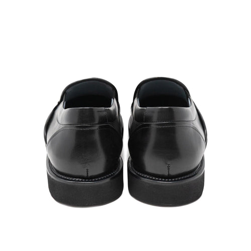 Men Slip On Leather Shoes in Black - Jennifer Tattanelli