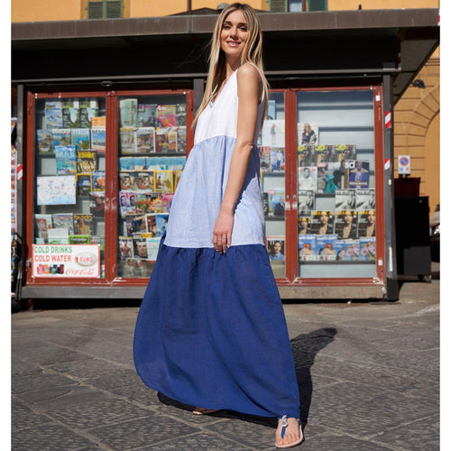 Women's Long Linen Sleeveless Dress - Jennifer Tattanelli