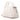 Women's Oval Top Handle Leather Bag in Beige and White Intreccio Optical - Jennifer Tattanelli
