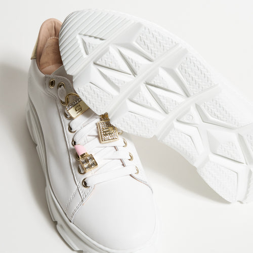 Women's High Sole Nappa Leather Sneakers With Jewels