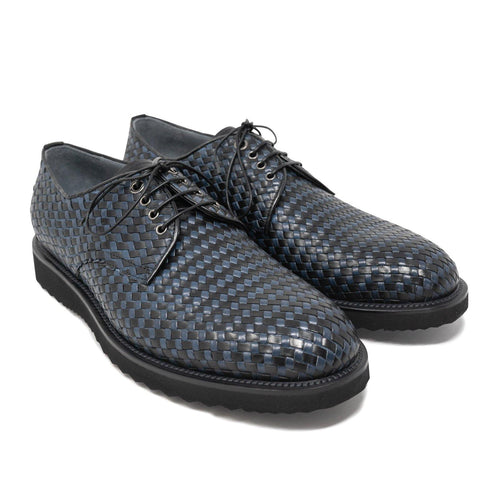 Intrecciato Men's Lace Up Shoes in Blue and Black - Jennifer Tattanelli