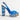 Women High Heels Slingback Plateau Pumps in Suede Bluette