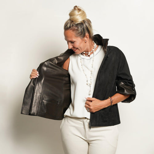 Reversible Pieno Fiore Leather Jacket in Black – Jennifer Tattanelli