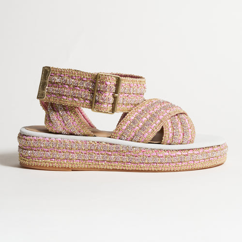 Women's Suede Platform Sandals with Nastro Florence in Rosa